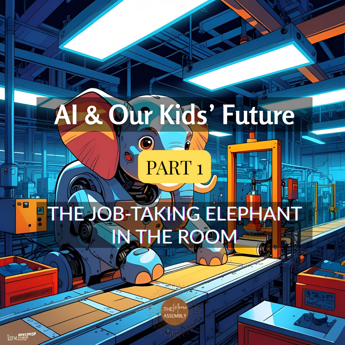 robot elephant working on a production line - ai & our kids future part 1