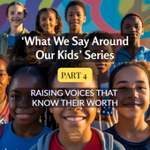 Group of confident, smiling children standing together outdoors, representing strength, unity, and raising a generation that knows its worth.