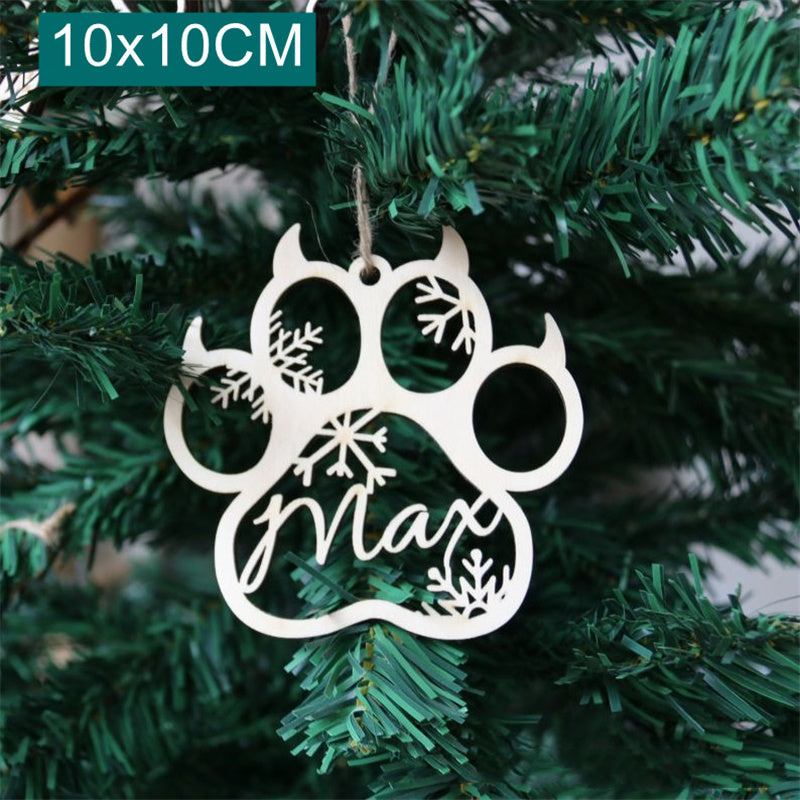 Christmas Tree Wooden Pendant – Personalised Pet Name Decoration
