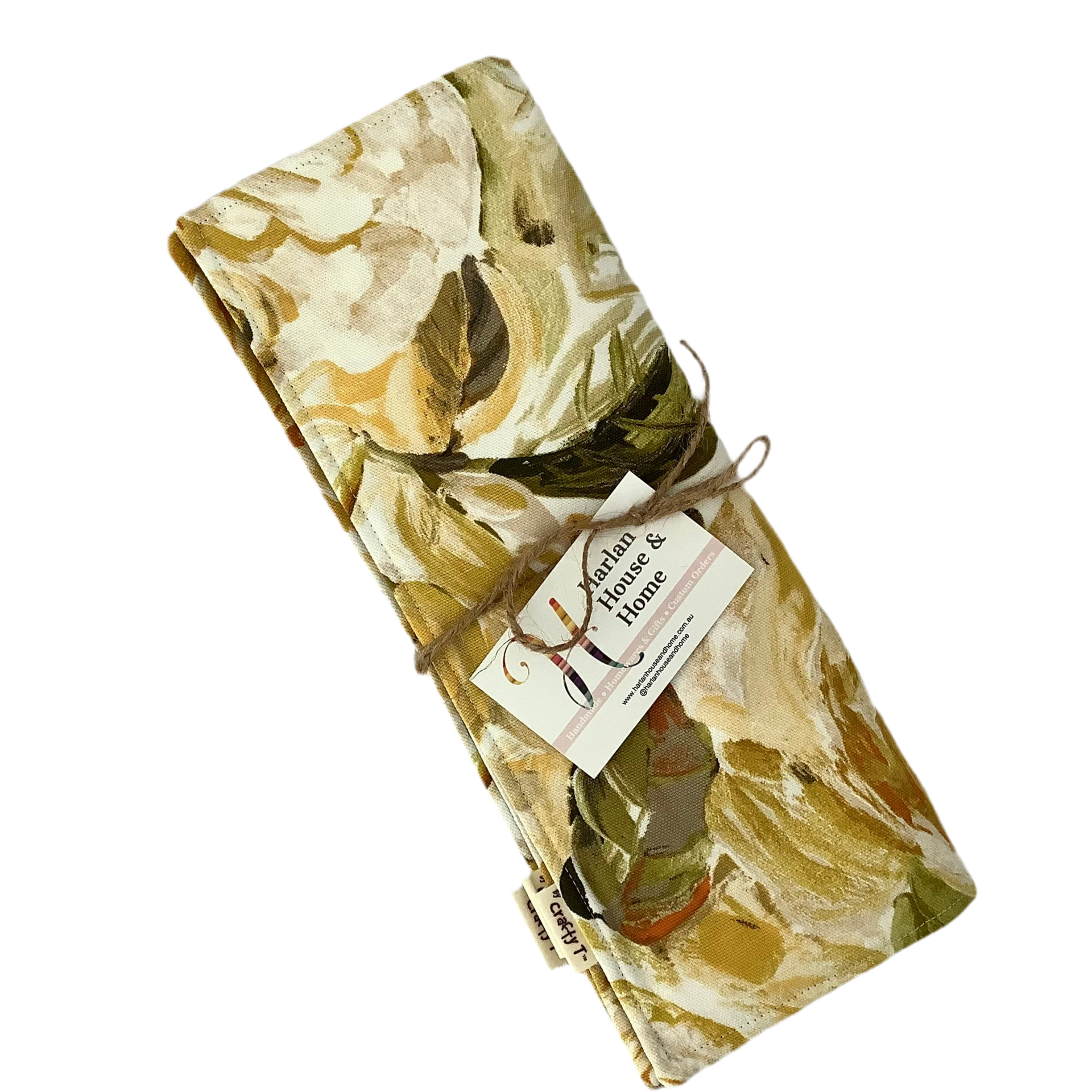 Abstract Yellow Floral Reversible Placemat – Handmade in Australia