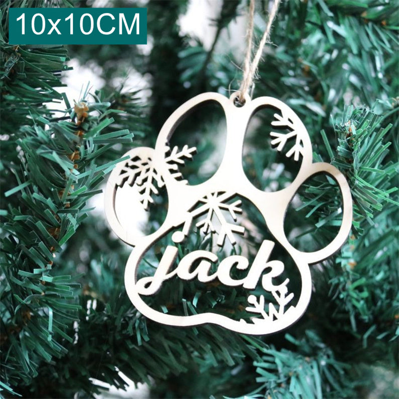 Christmas Tree Wooden Pendant – Personalised Pet Name Decoration