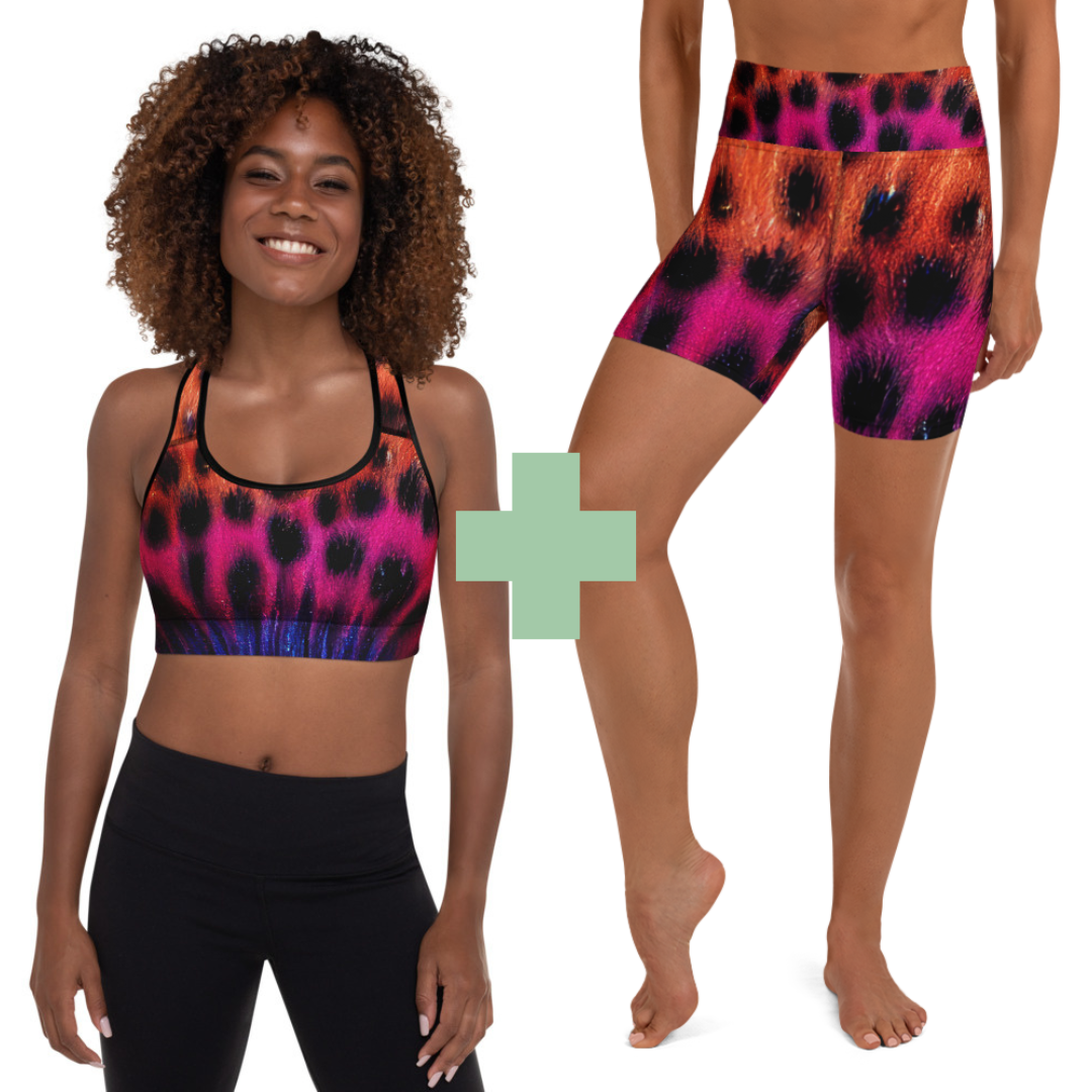 Pink Animal | Activewear Set – Sports Bra and High-Waisted Bike Pants