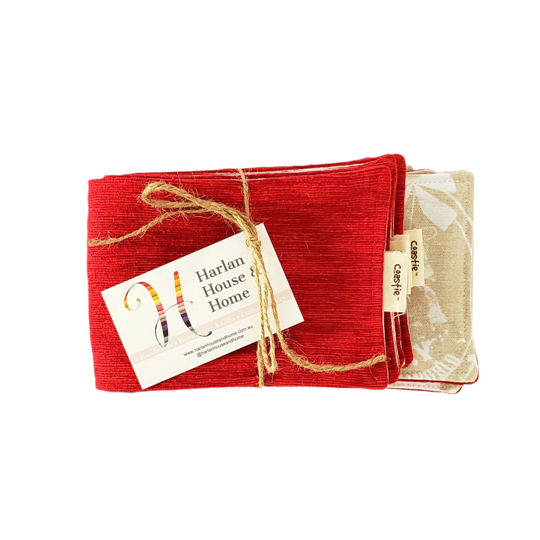 Red Indian Cotton & Christmas Coastie – Handmade & Reversible in Australia