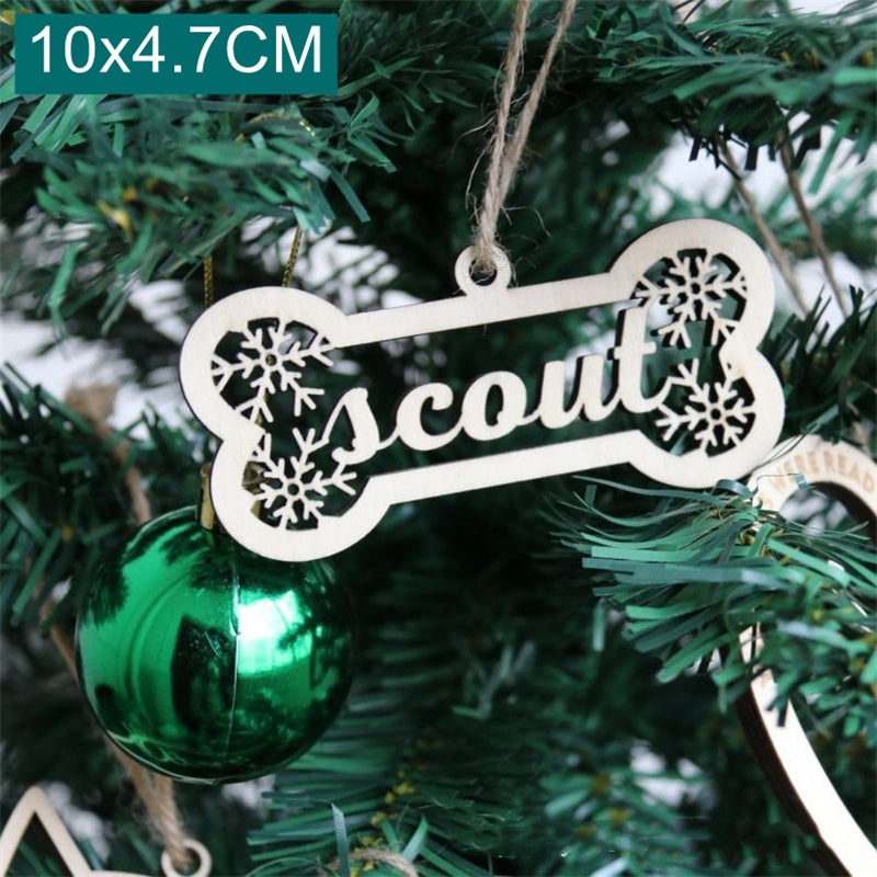 Christmas Tree Wooden Pendant – Personalised Pet Name Decoration