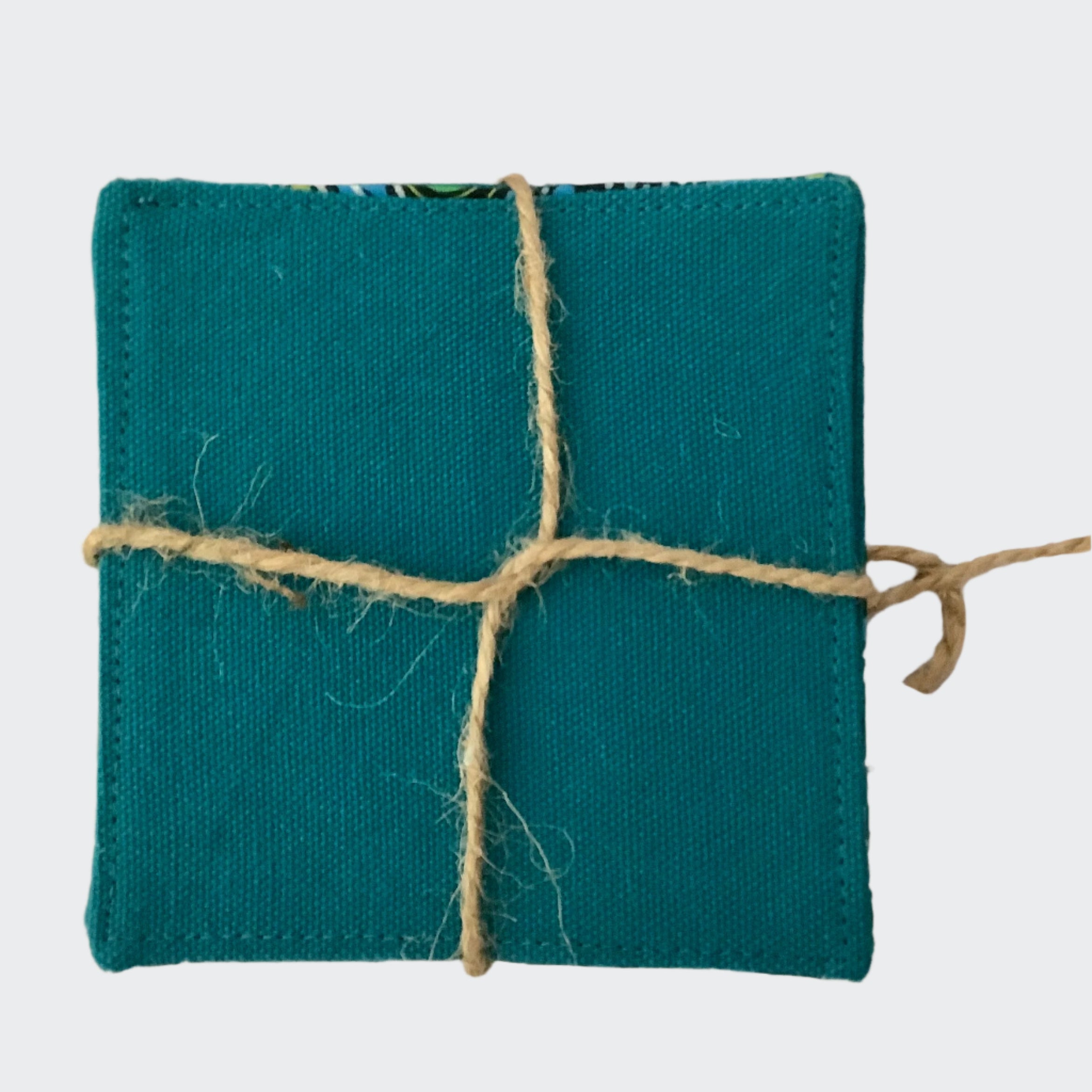 Dancing Spirit Blue Reversible Fabric Coaster Set (4) – Handmade in Australia