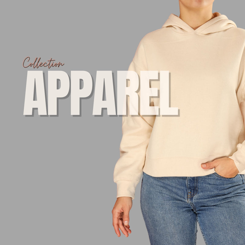 Neutral-toned hoodie worn casually with jeans, representing comfortable everyday apparel from The Mama Assembly