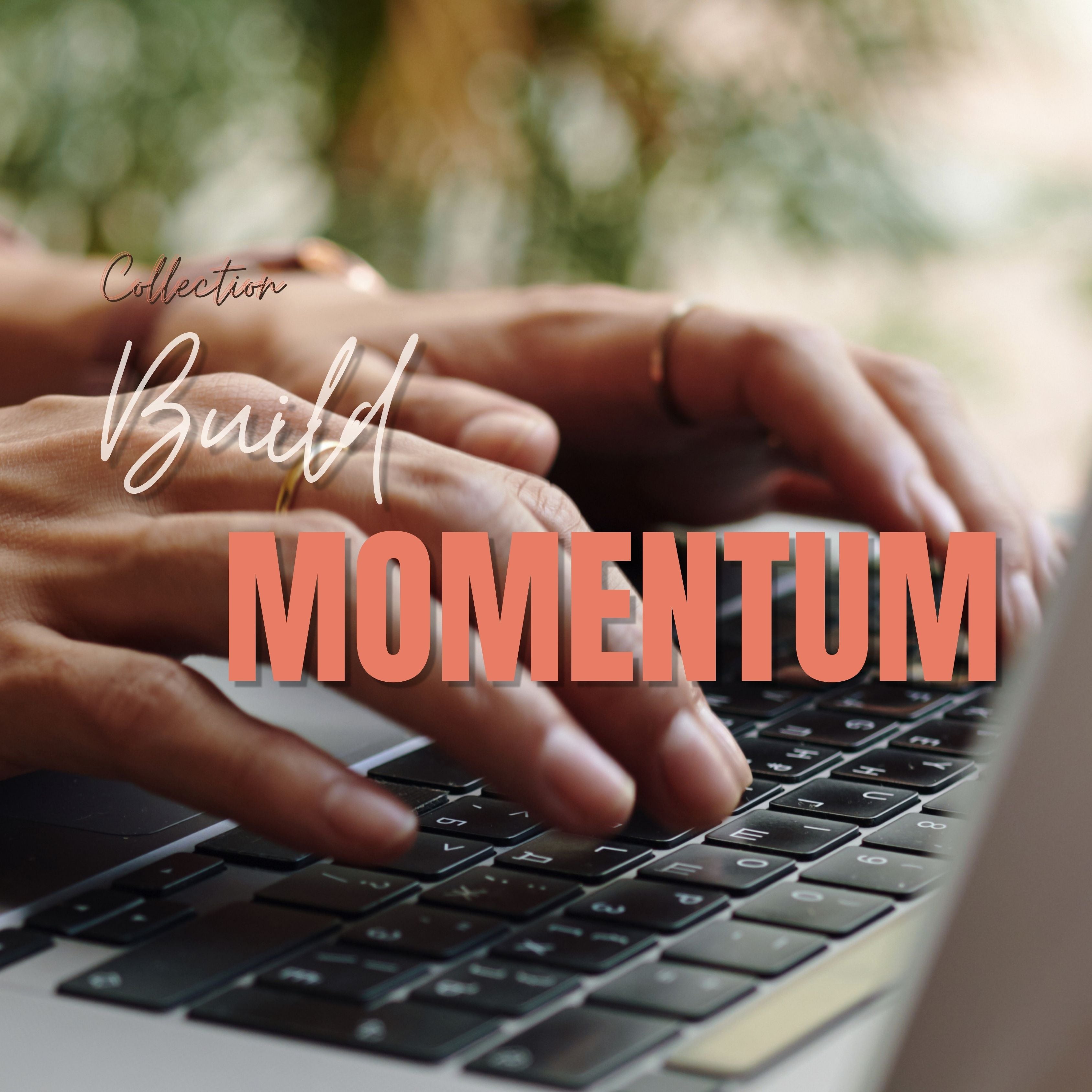 Close-up of hands typing on a laptop keyboard in natural light, symbolising focus, progress, and taking steady action.