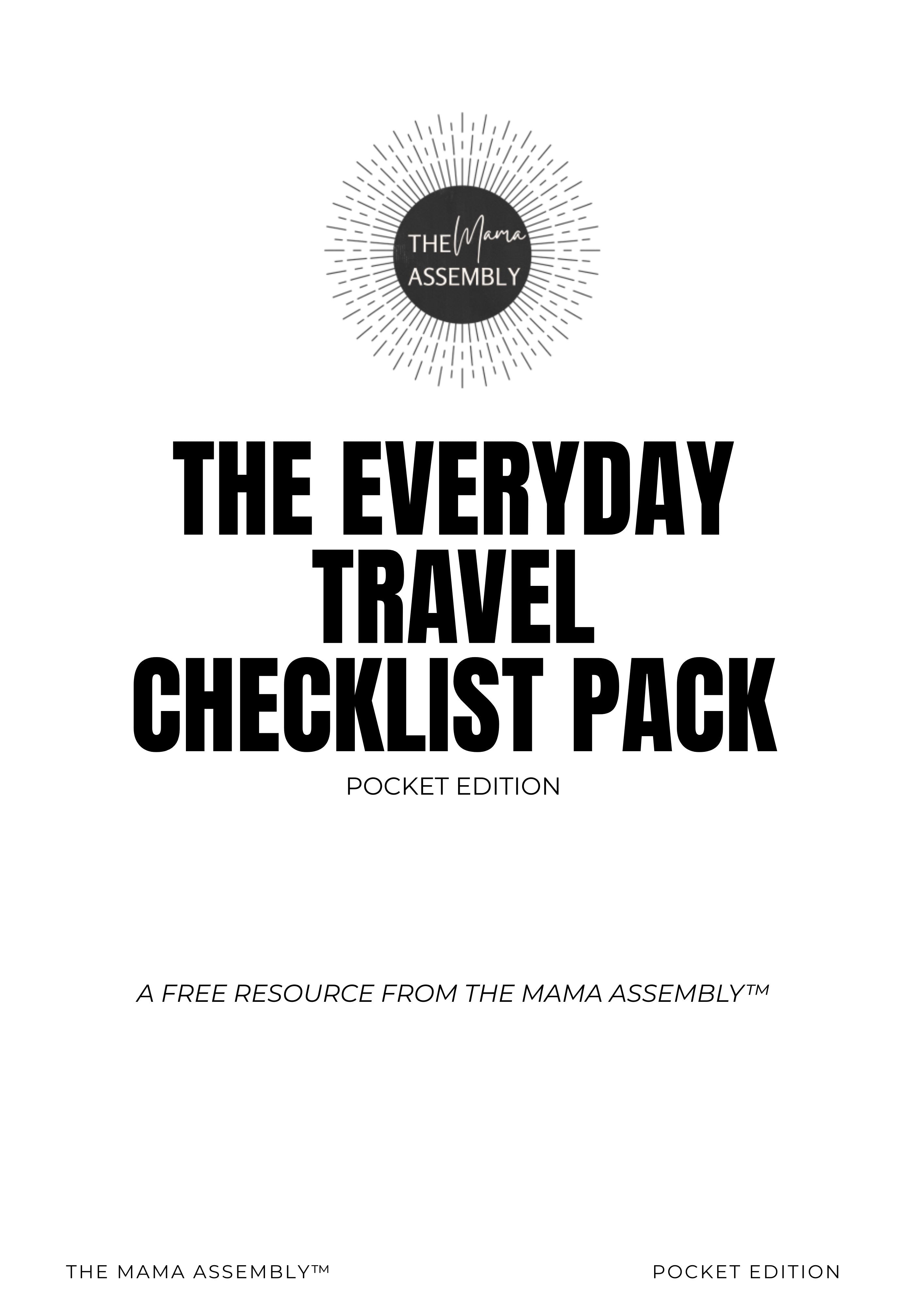 The Everyday Travel Checklist Pack Pocket Edition cover page 