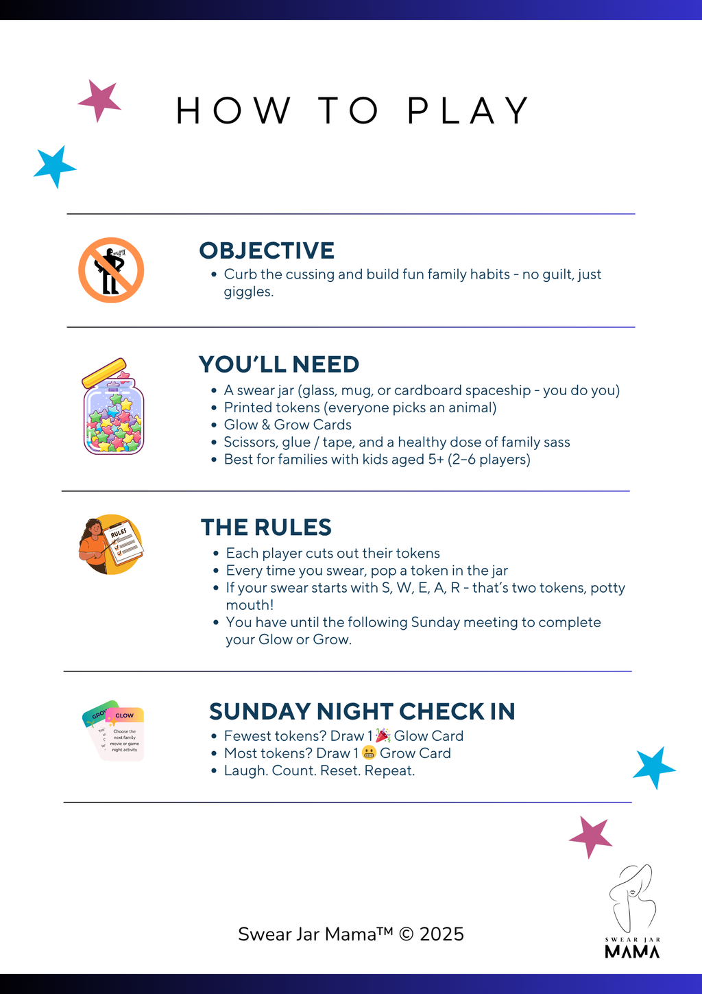 Family Swear Jar Game - instructions