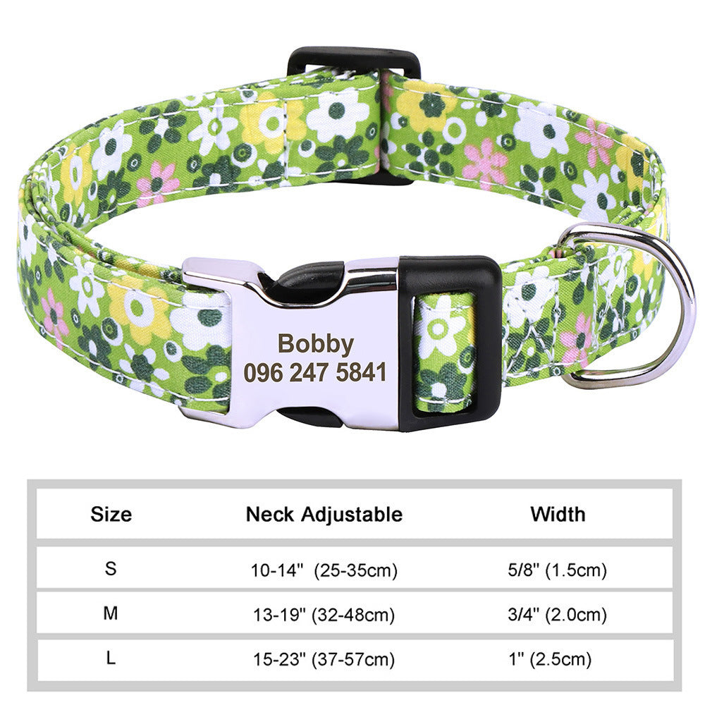 Custom Nylon Pet Collar – Personalised Dog Collar with Name & Phone Num