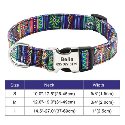 Custom Nylon Pet Collar – Personalised Dog Collar with Name & Phone Num