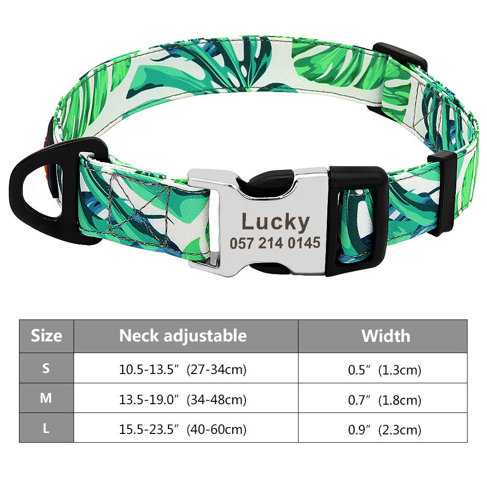 Custom Nylon Pet Collar – Personalised Dog Collar with Name & Phone Num