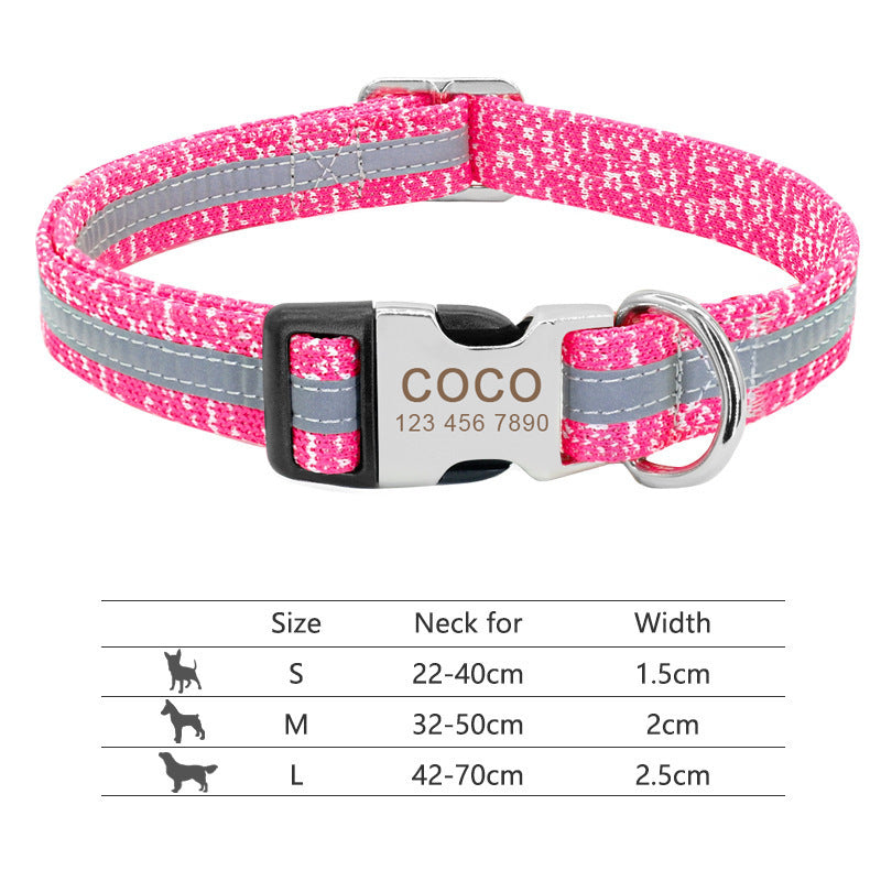 Custom Nylon Pet Collar – Personalised Dog Collar with Name & Phone Num