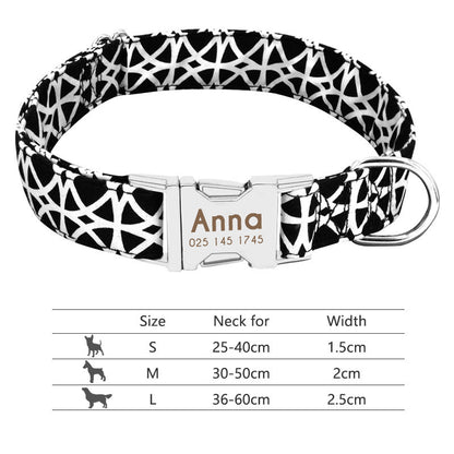 Custom Nylon Pet Collar – Personalised Dog Collar with Name & Phone Num