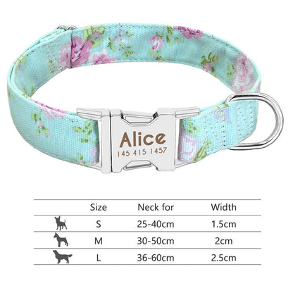 Custom Nylon Pet Collar – Personalised Dog Collar with Name & Phone Num