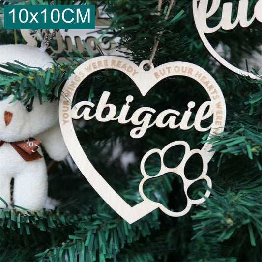 Christmas Tree Wooden Pendant – Personalised Pet Name Decoration