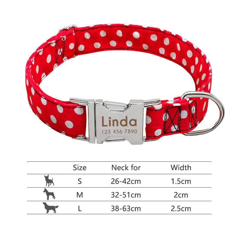 Custom Nylon Pet Collar – Personalised Dog Collar with Name & Phone Num