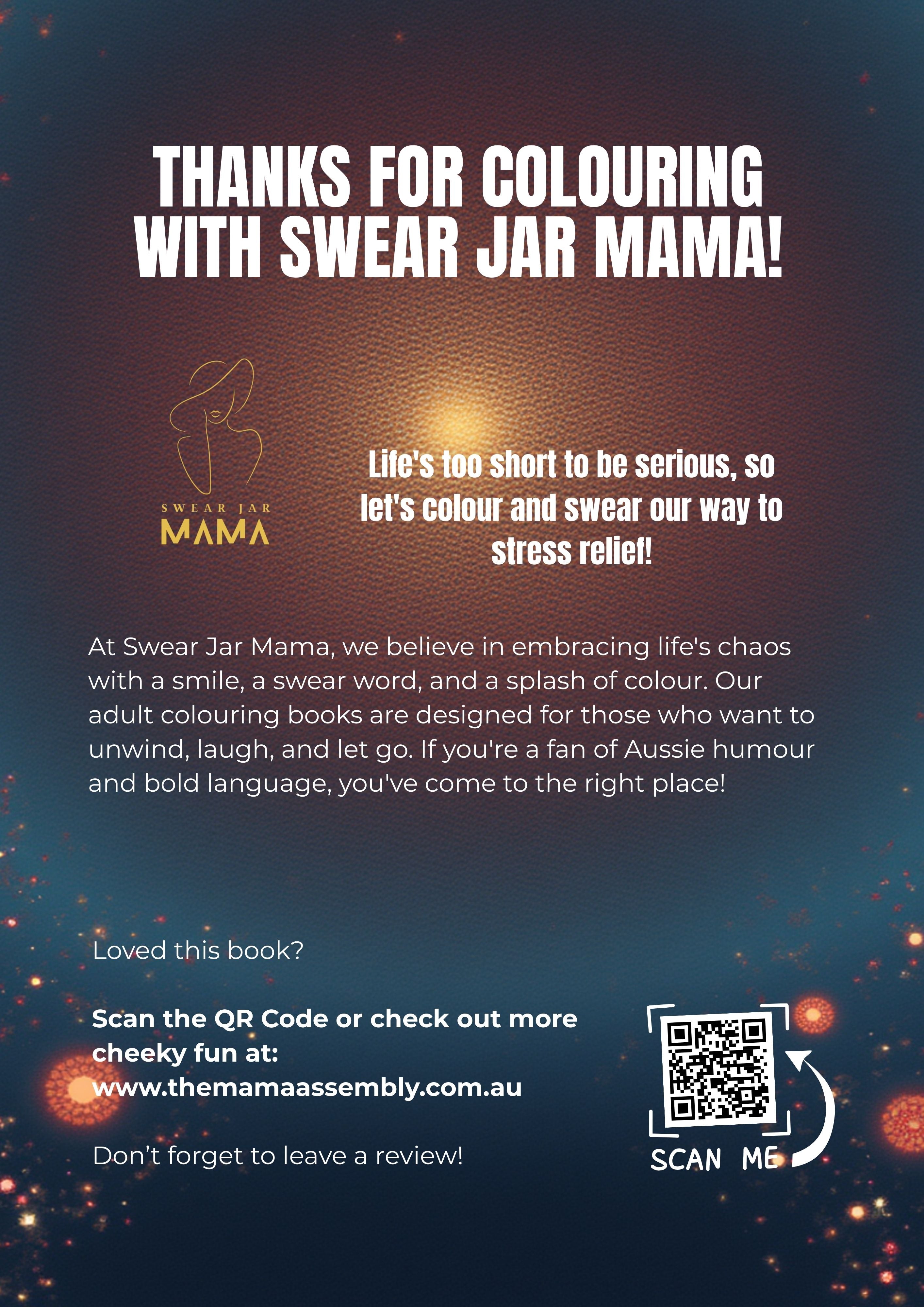 Back cover of Colour Me Stressed Aussie Swear Word Edition digital book.