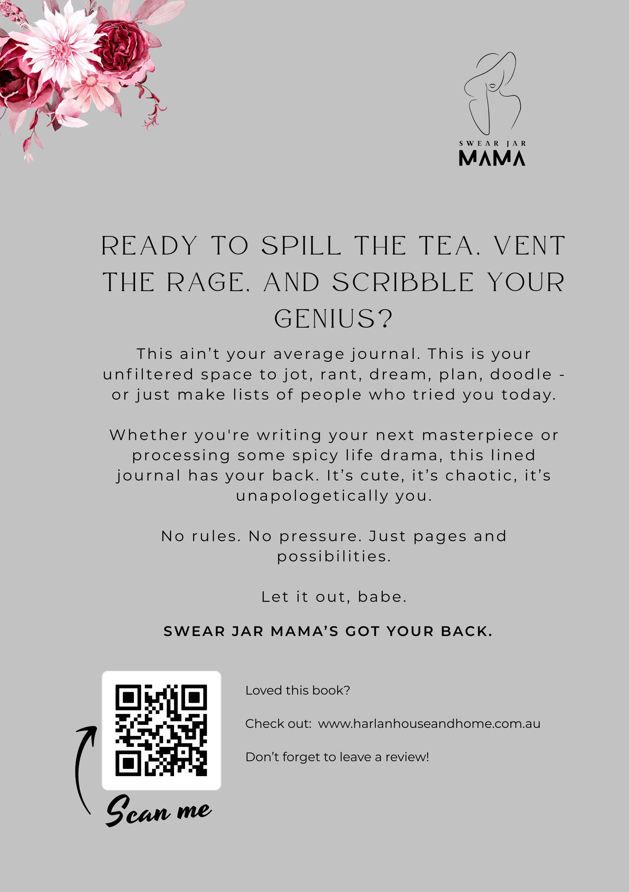Lined Journal PDF – No Filter Series by Swear Jar Mama™️ | Sassy Printable Notebook
