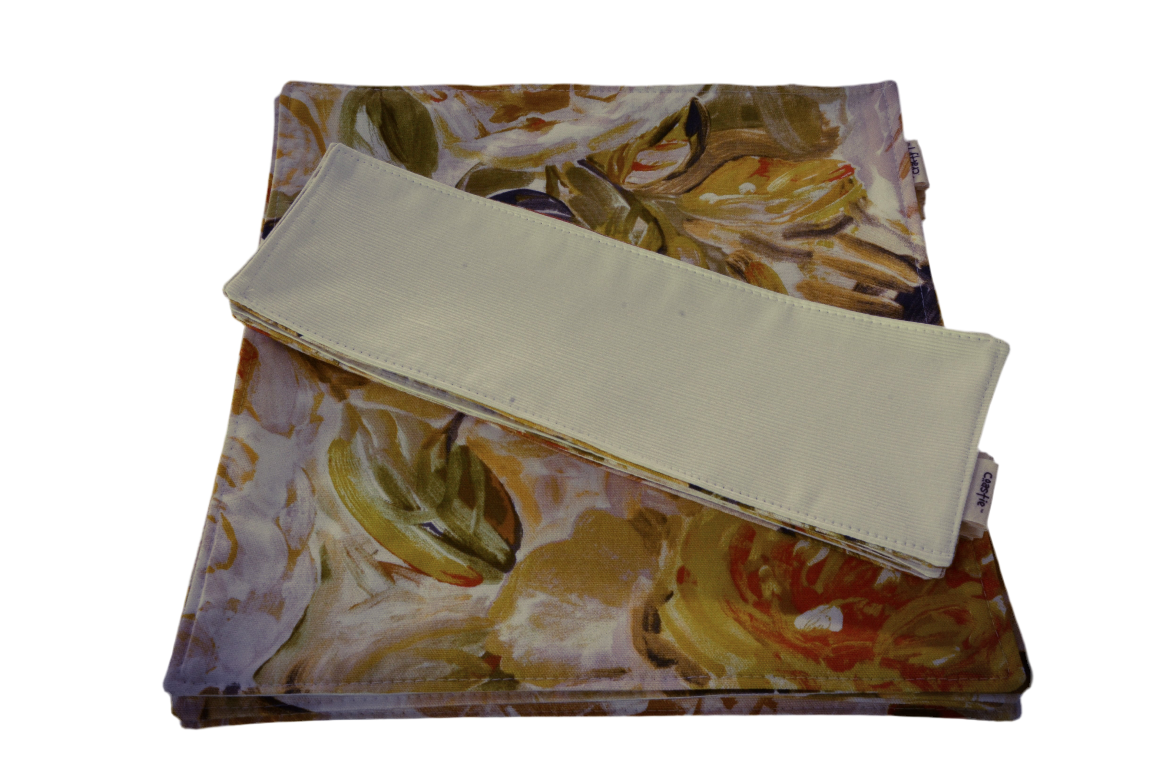 Abstract Yellow Floral Reversible Placemat – Handmade Cotton Table Décor