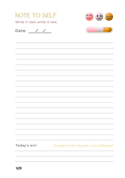 Lined Journal PDF – No Filter Series by Swear Jar Mama | Sassy Printable Notebook