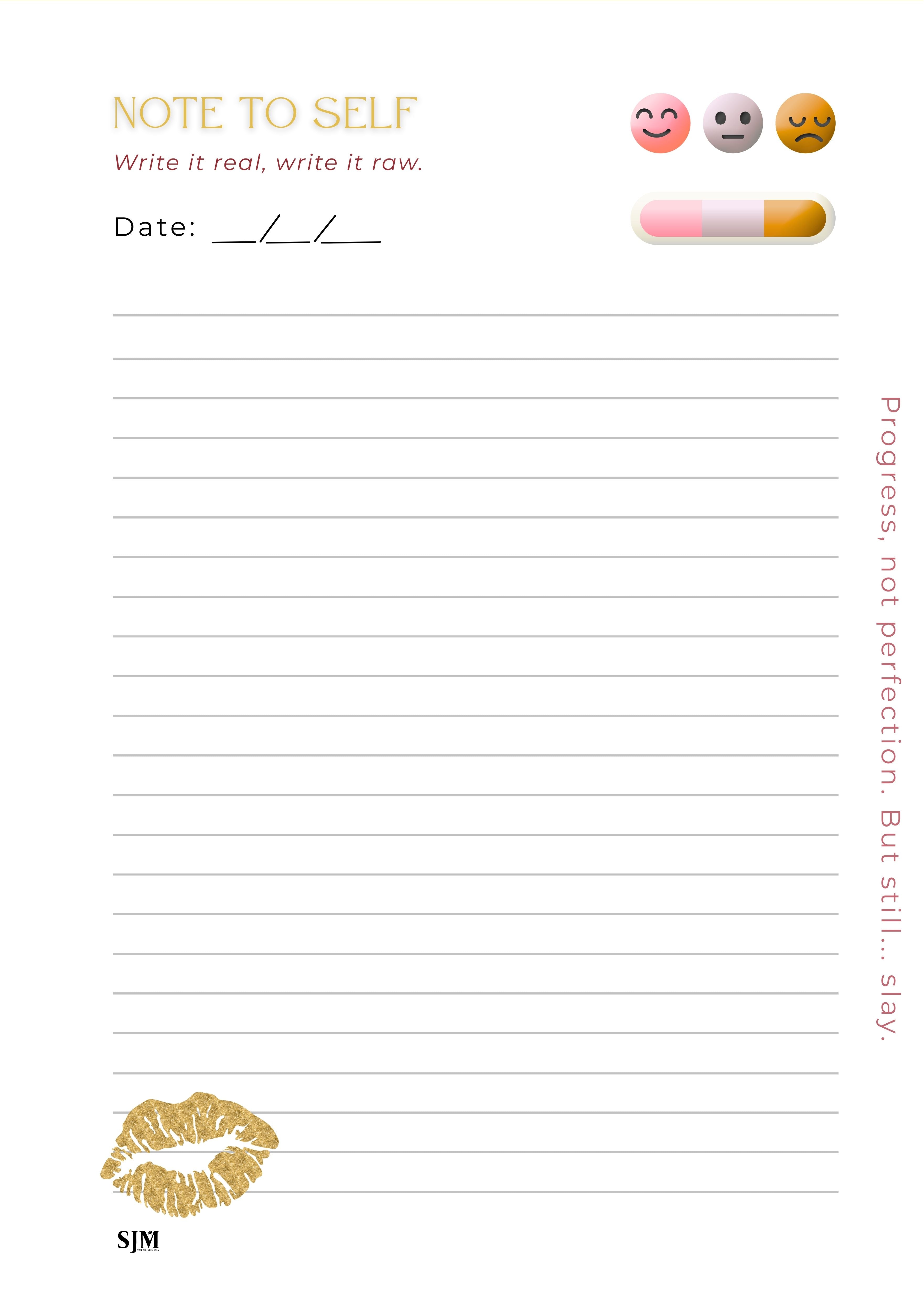 Lined Journal PDF – No Filter Series by Swear Jar Mama™️ | Sassy Printable Notebook