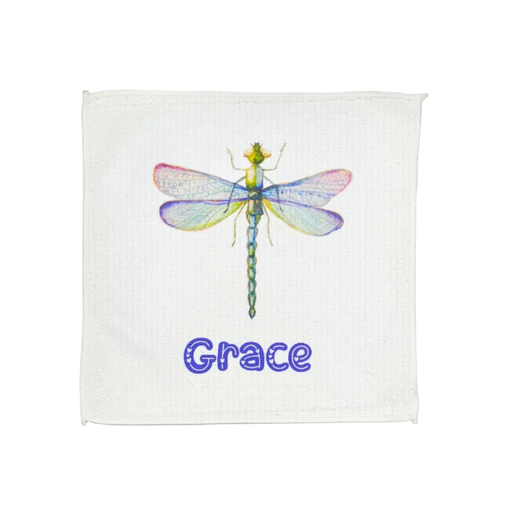 Set of 3 x Personalised Face Washers - Dragonflies