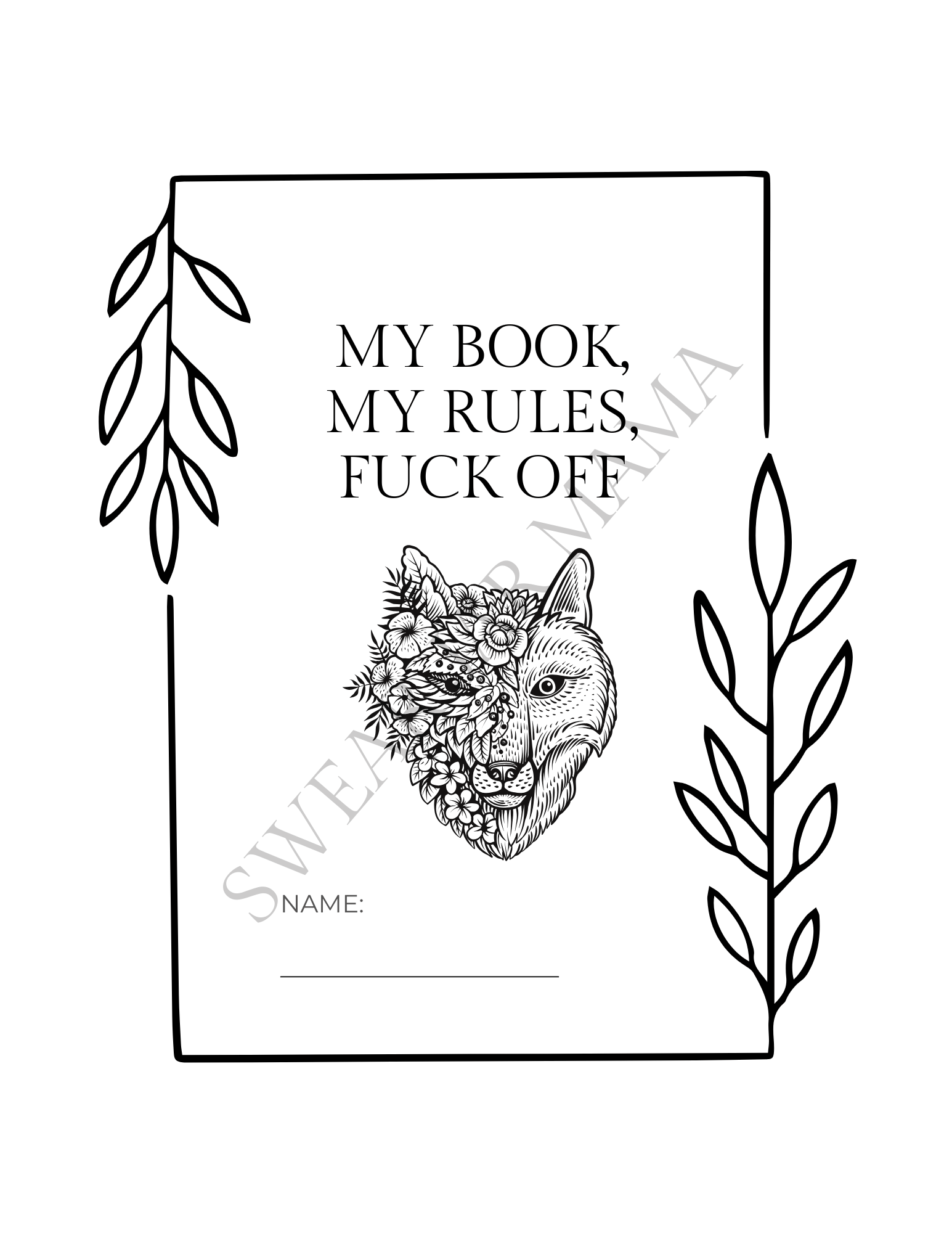 Sample page from Sht’s Fcked, Let’s Colour – The Aussie Swear Word Edition showing swearing Aussie-themed design