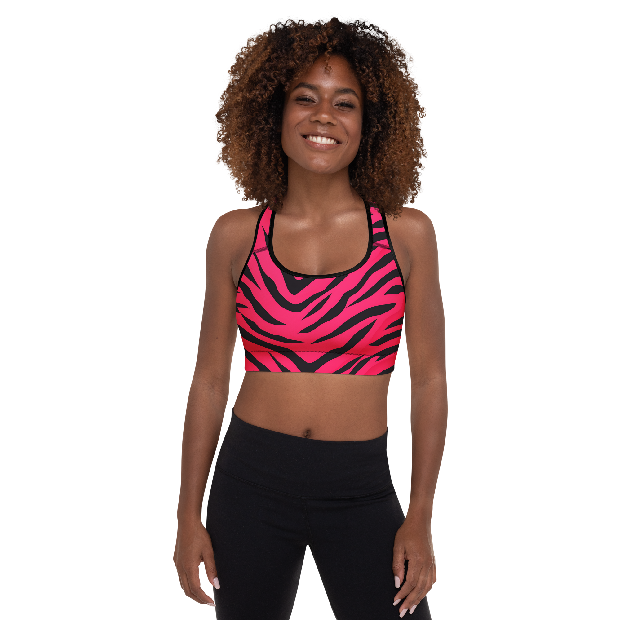 Pink Zebra | Padded Sports Bra / Crop Top