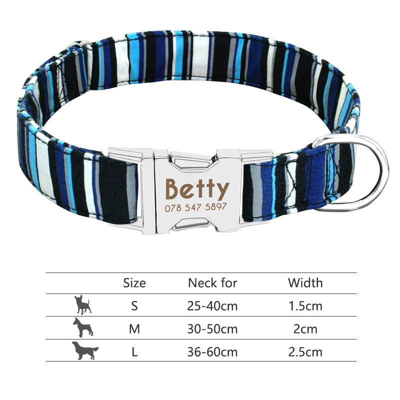Custom Nylon Pet Collar – Personalised Dog Collar with Name & Phone Num