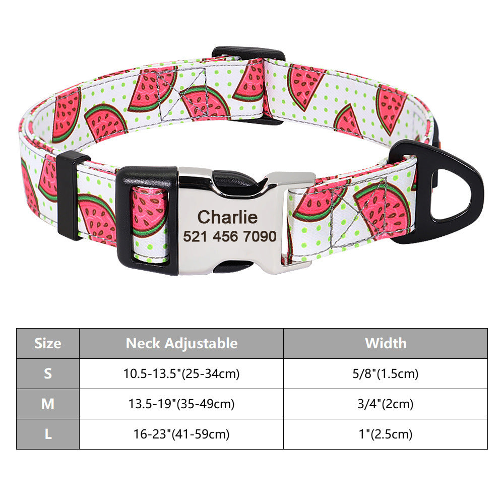 Custom Nylon Pet Collar – Personalised Dog Collar with Name & Phone Num