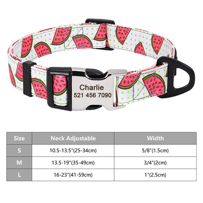 Custom Nylon Pet Collar – Personalised Dog Collar with Name & Phone Num