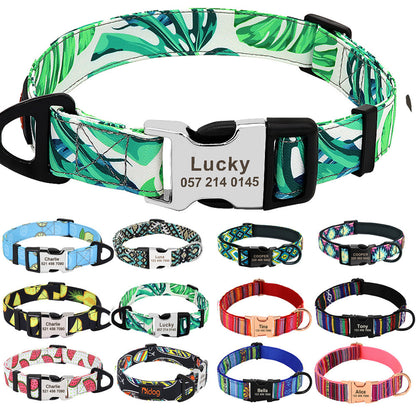Custom Nylon Pet Collar – Personalised Dog Collar with Name & Phone Num