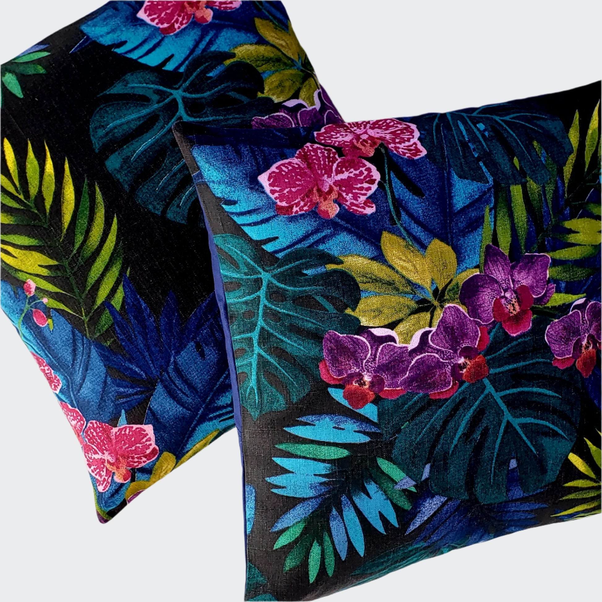 Orchid on Charcoal Cushion Cover - Harlan House & Home