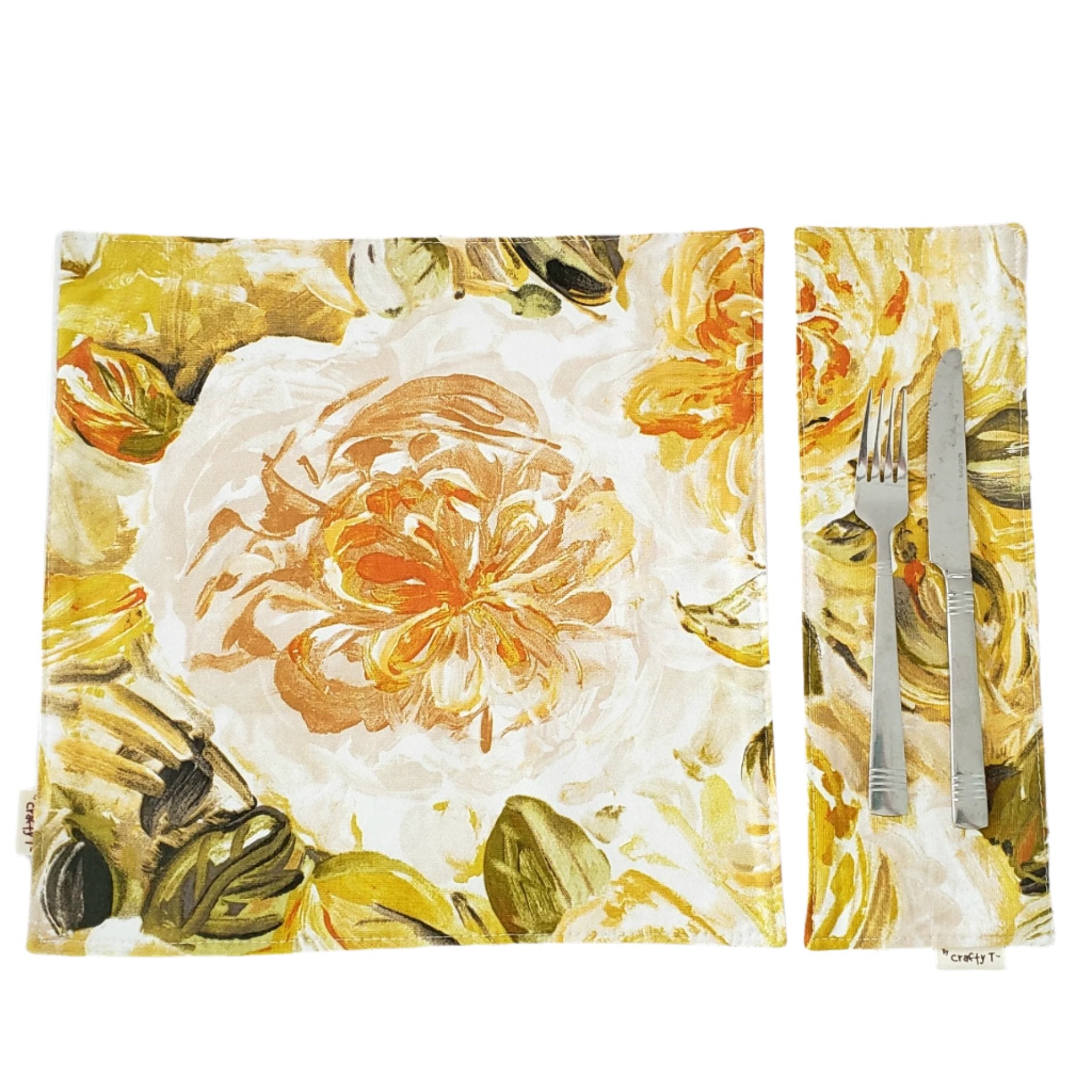Abstract Yellow Flowers Reversible Placemat