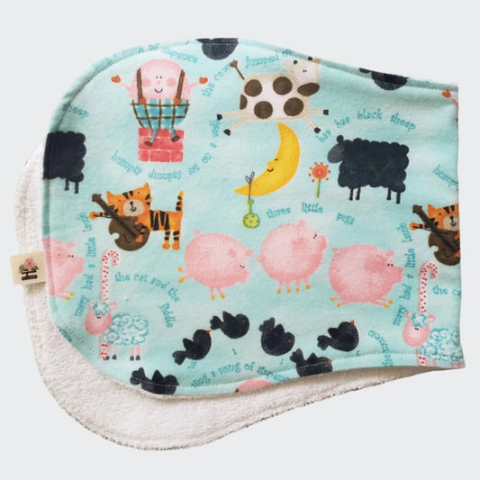 Nursery Rhymes Blue Burp Cloth