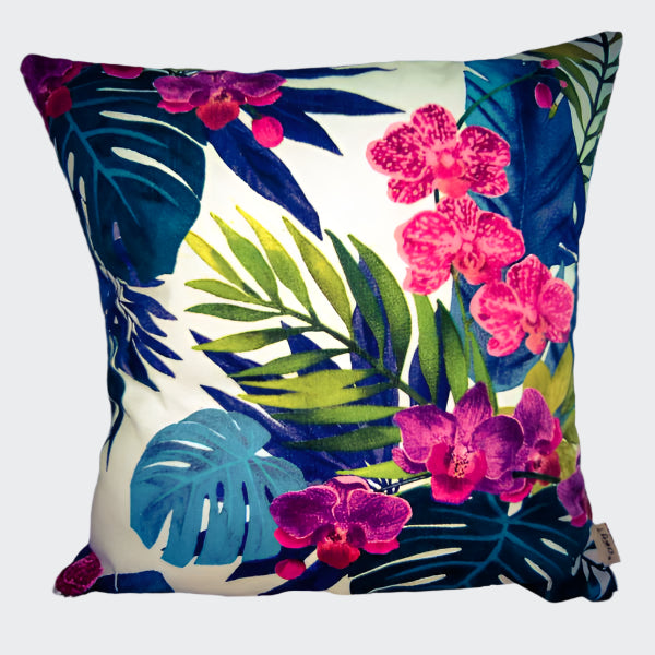 Orchid on White Cushion Cover - Harlan House & Home