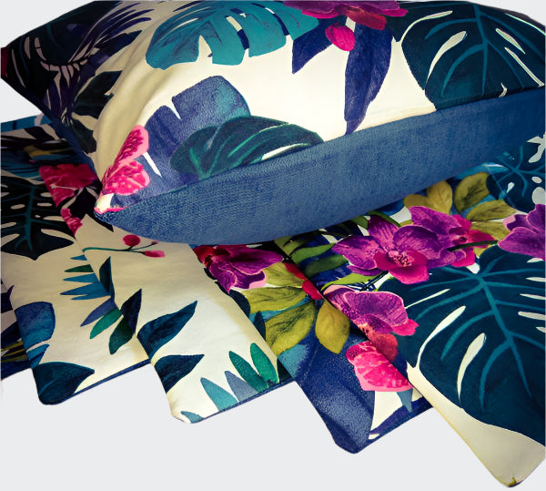 Orchid on White Cushion Cover - Harlan House & Home
