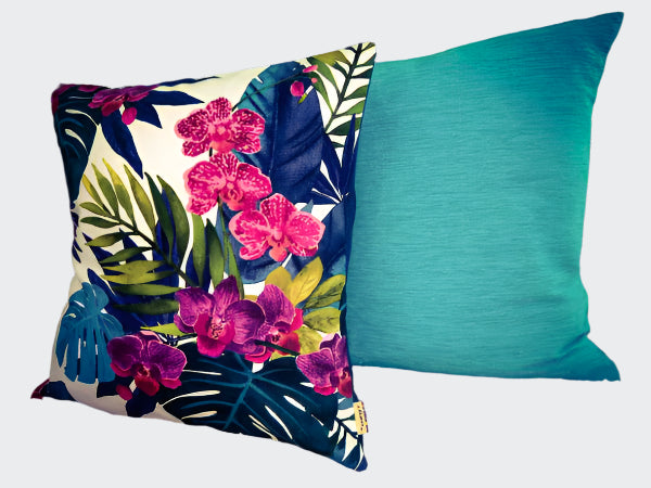 Orchid on White Cushion Cover - Harlan House & Home