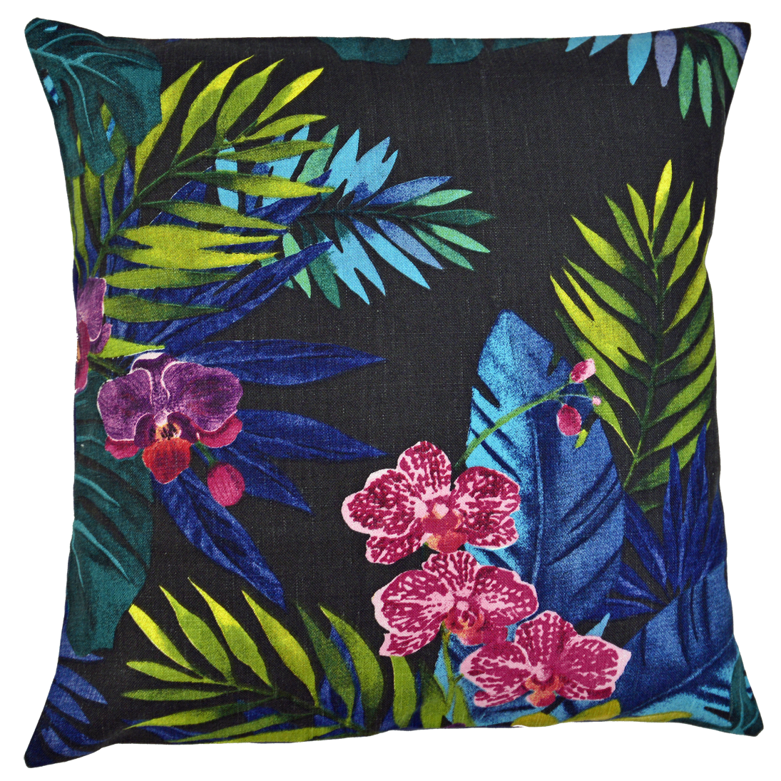 Orchid on Charcoal Cushion Cover - Harlan House & Home