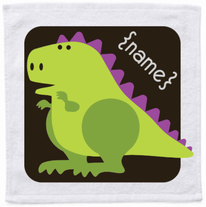 Personalised Face Washer - Dinosaur
