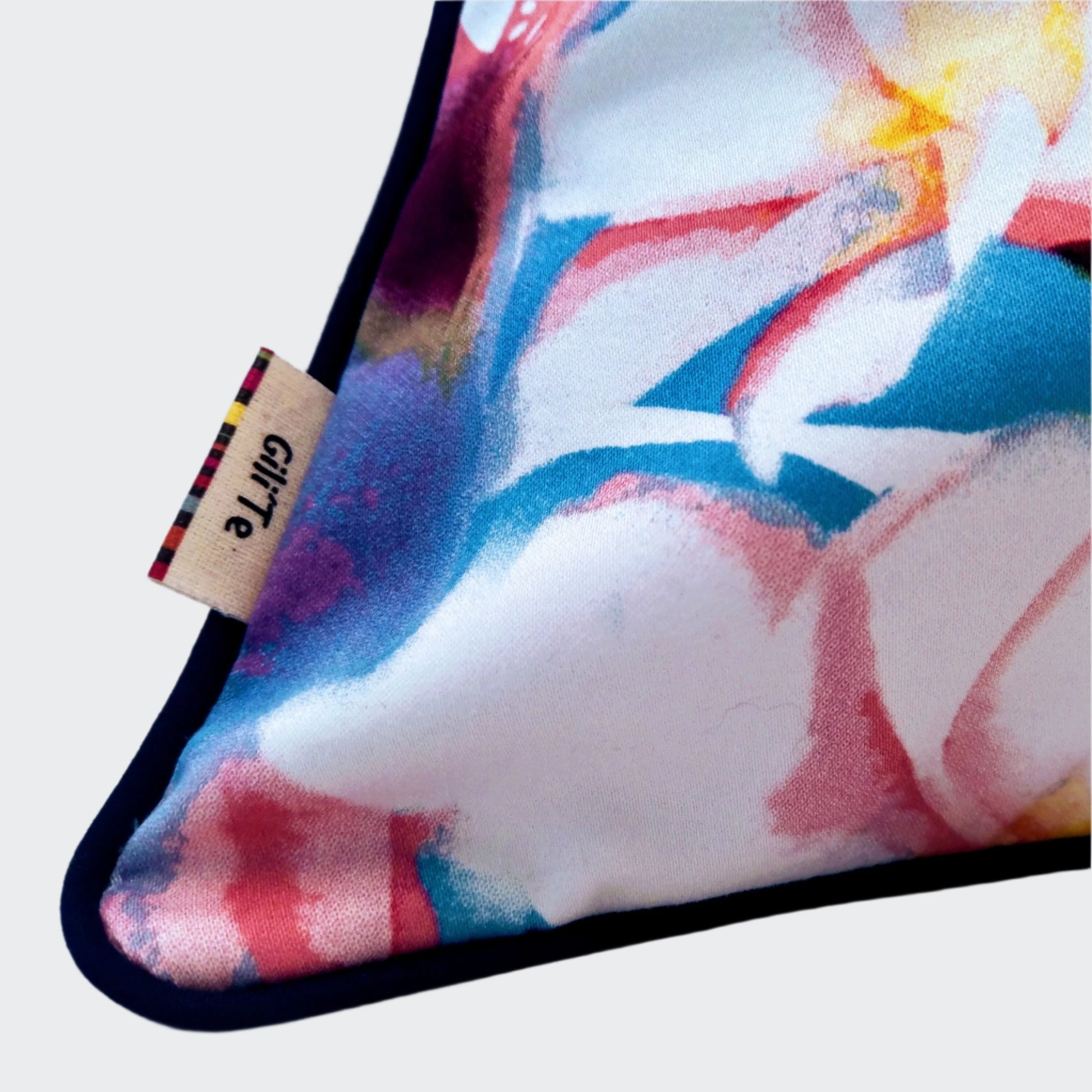 Hibiscus Flowers with navy piping Cushion Cover - Harlan House & Home