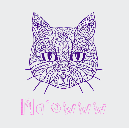 Personalised Face Washer - Mandala Cat