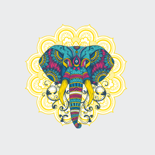 Personalised Face Washer - Mandala Elephant