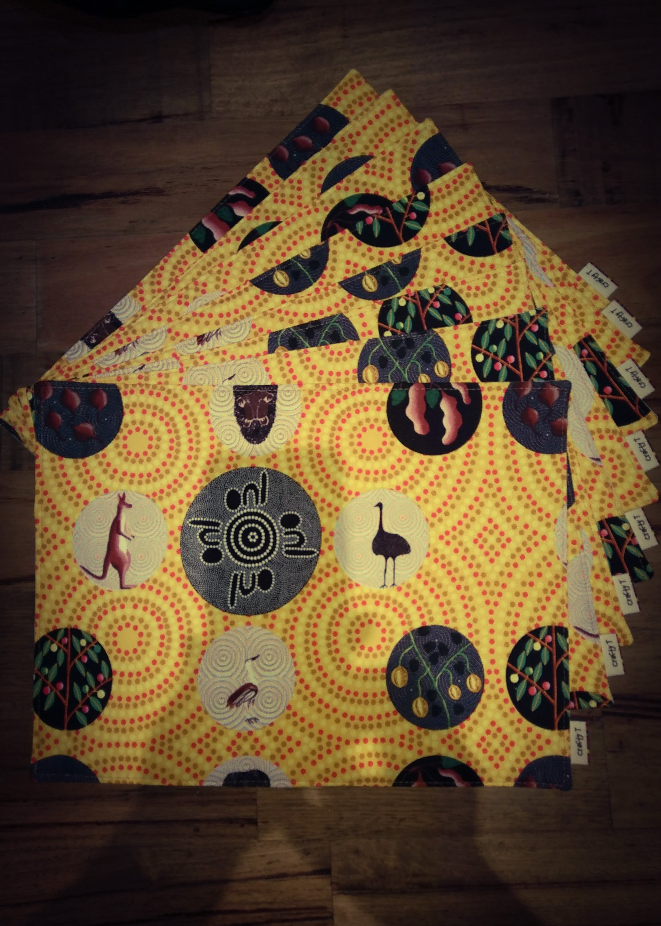 Placemat: Bush Tucker with Wild Fig Yellow / Linen cotton - Harlan House & Home