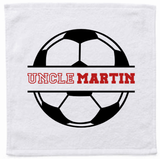 Personalised Face Washer - Soccer Monogram