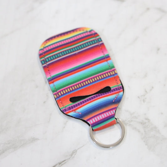 Hand Sanitiser Bottle Holder Key Ring – Stripes | Optional Personalisation