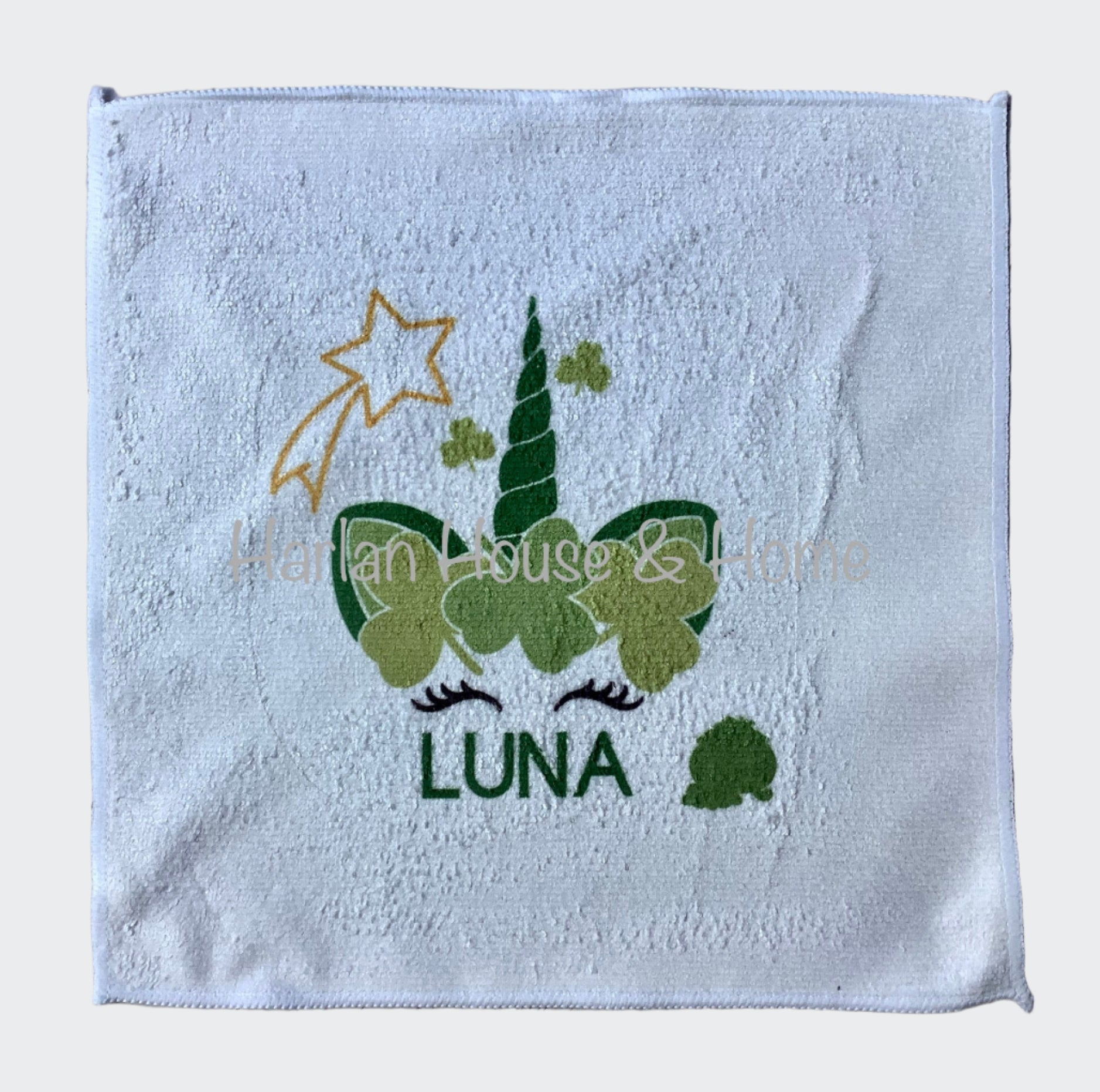Personalised Face Washer - Irish Unicorn
